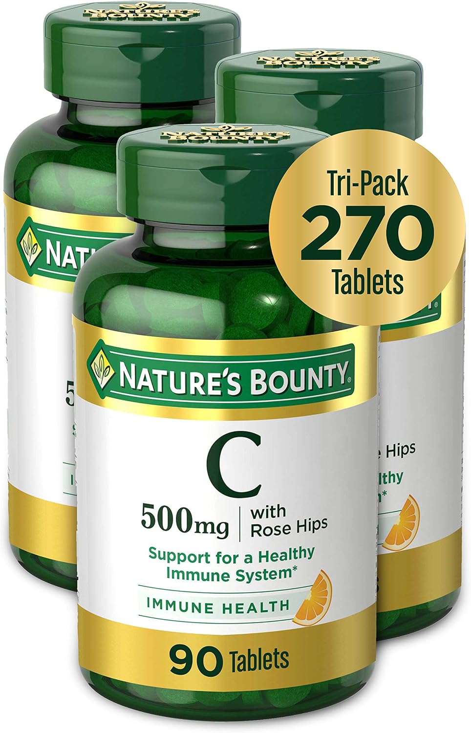 Nature's Bounty Vitamin C with Rose Hips, 500 mg, 270 Tablets