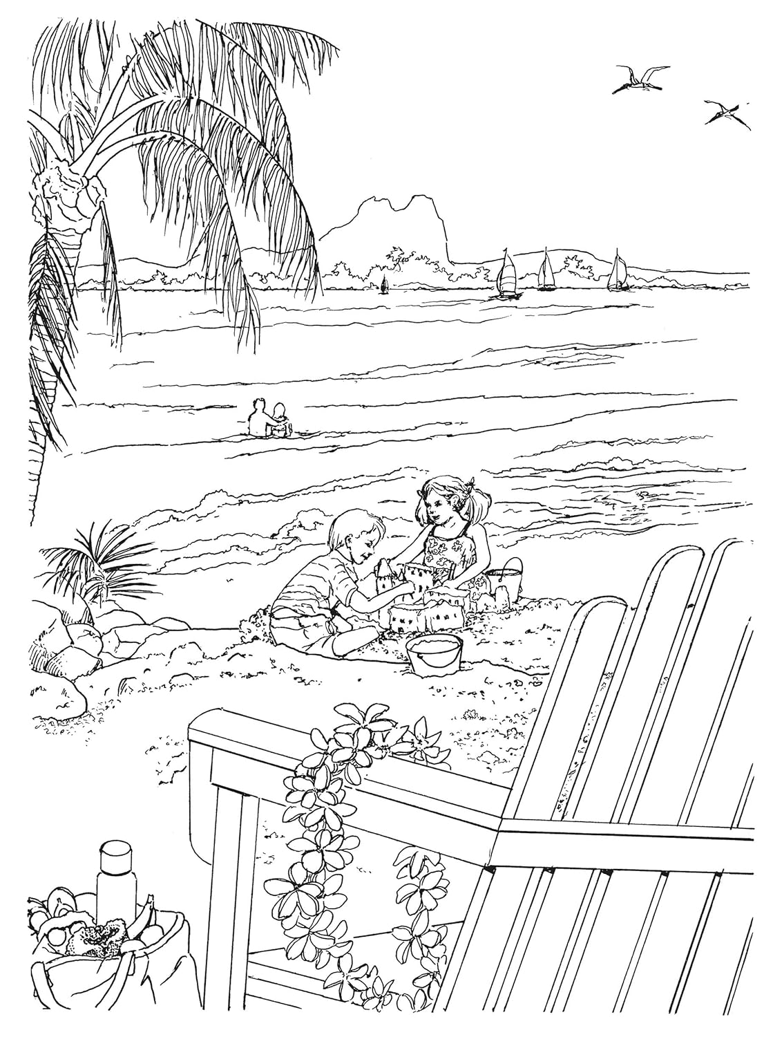 Creative Haven Seashore Scenes Colouring Book: Relax & Unwind with 31 Stress-Relieving Illustrations