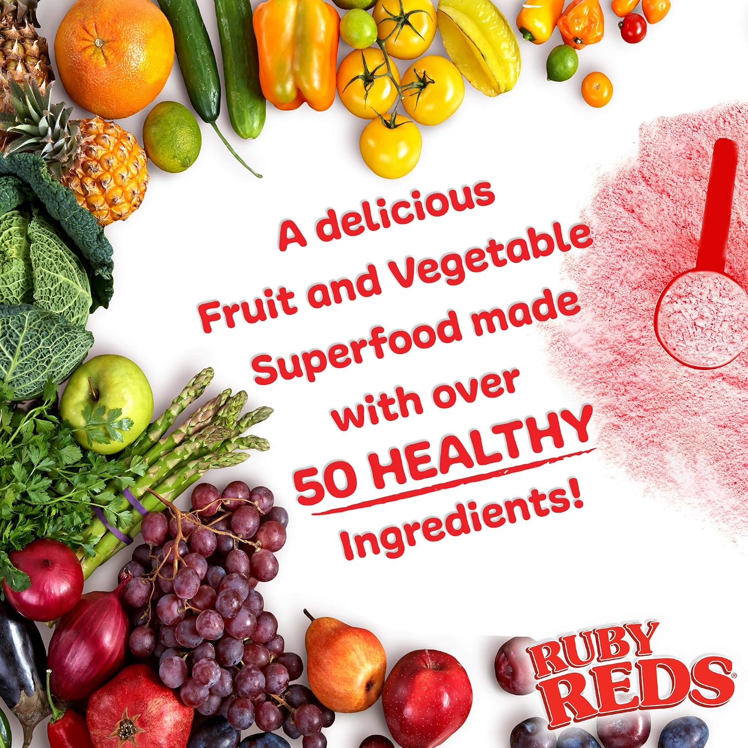 New Vitality Ruby Reds - Superfood Powder, 312 g (30 Servings)