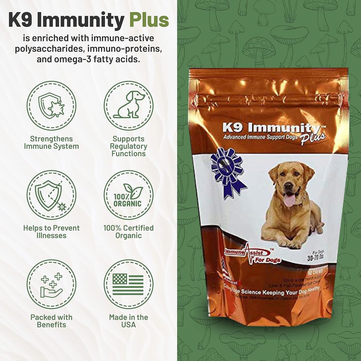 Aloha Medicinals K9 Immunity Plus - Immune Support Soft Chews for Dogs Over 70 lbs (90 Count) - görsel 5