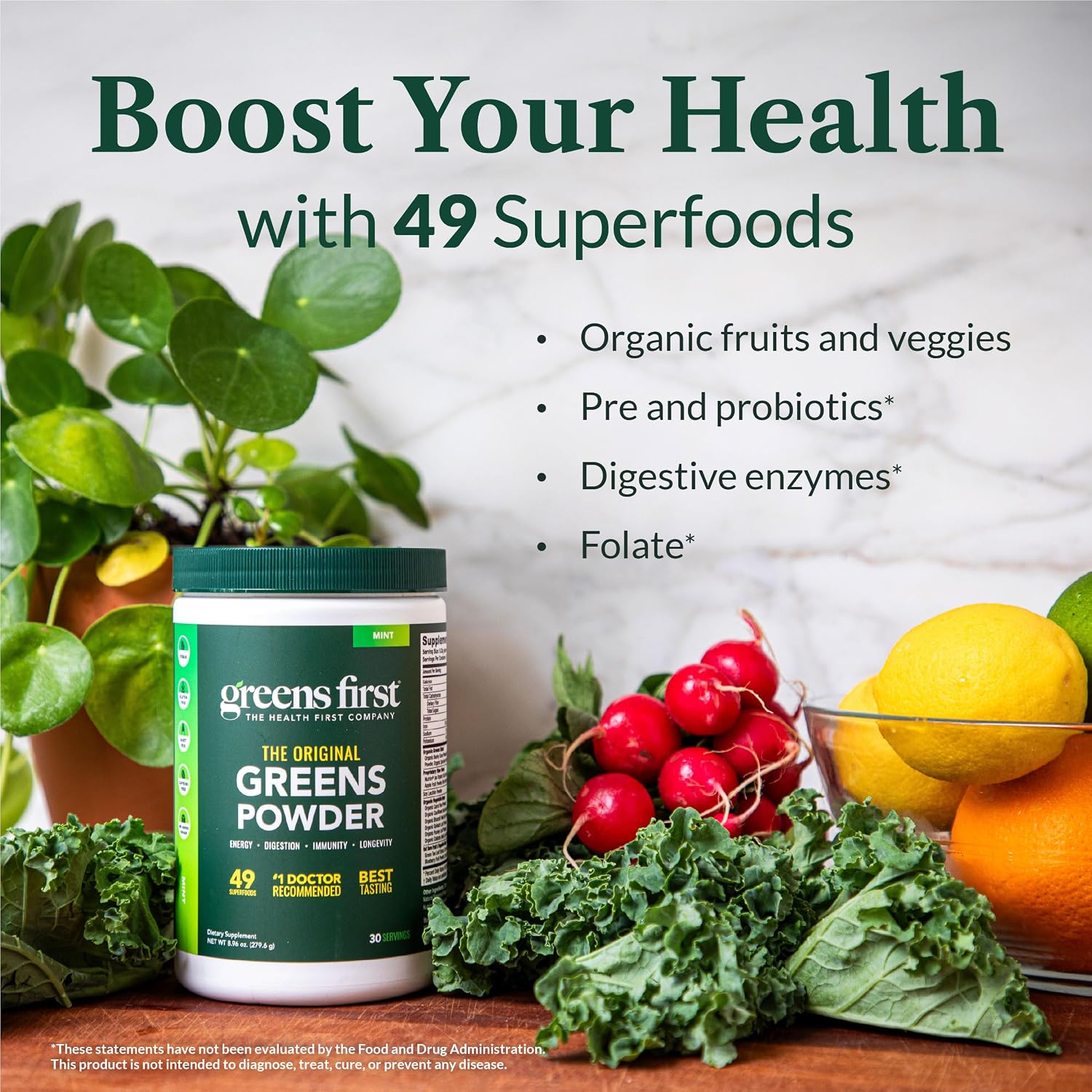 Greens First The Original Greens Powder – Mint, 30 Servings