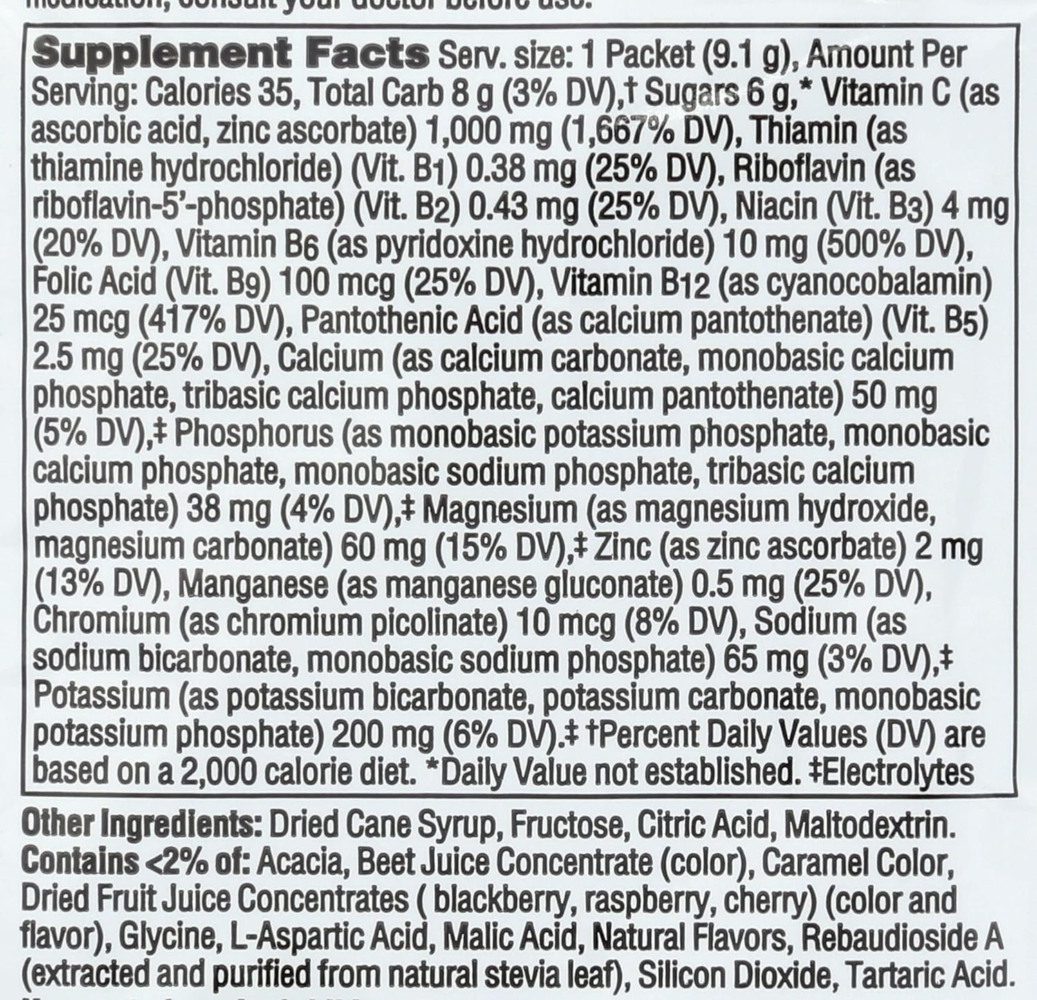 Alacer Emergen-C Raspberry Vitamin C Packets, 9 g (Single Packet)