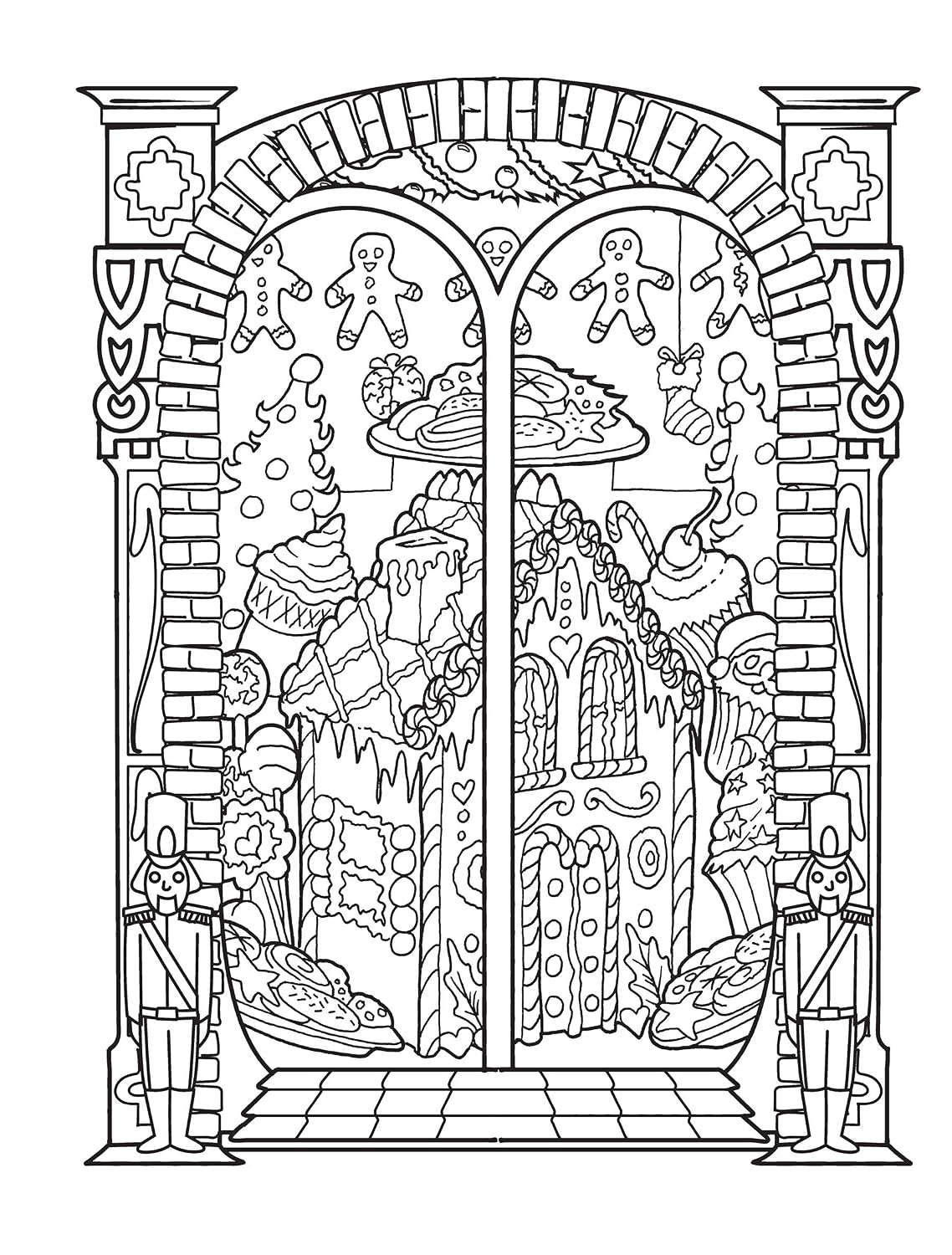 Creative Haven Vintage Christmas Windows Colouring Book
