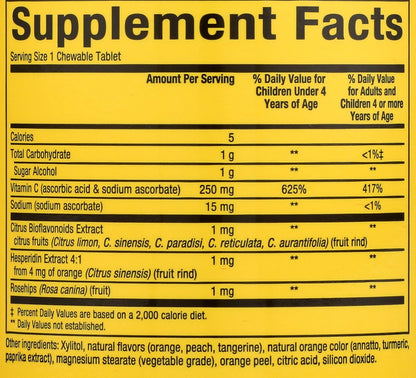 BigFriends Chewable Vitamin C 250 mg - Tangy Orange - 90 Tablets
