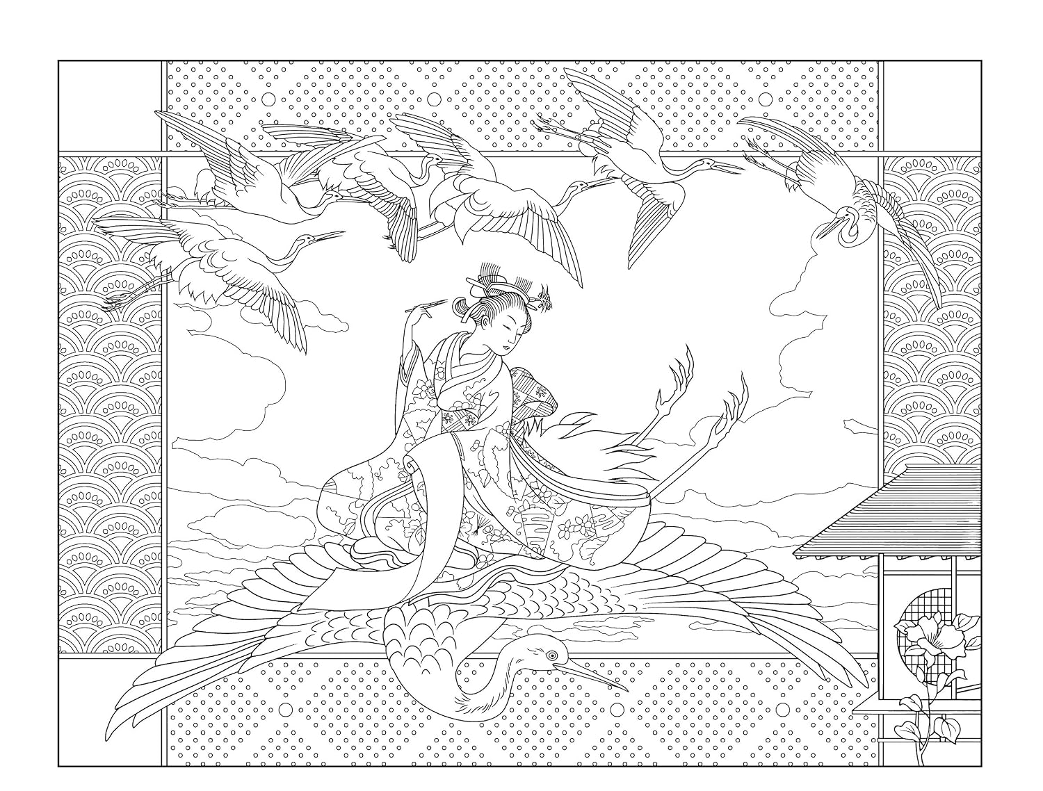 Creative Haven Japanese Designs Colouring Book: Relax & Find Your True Colours