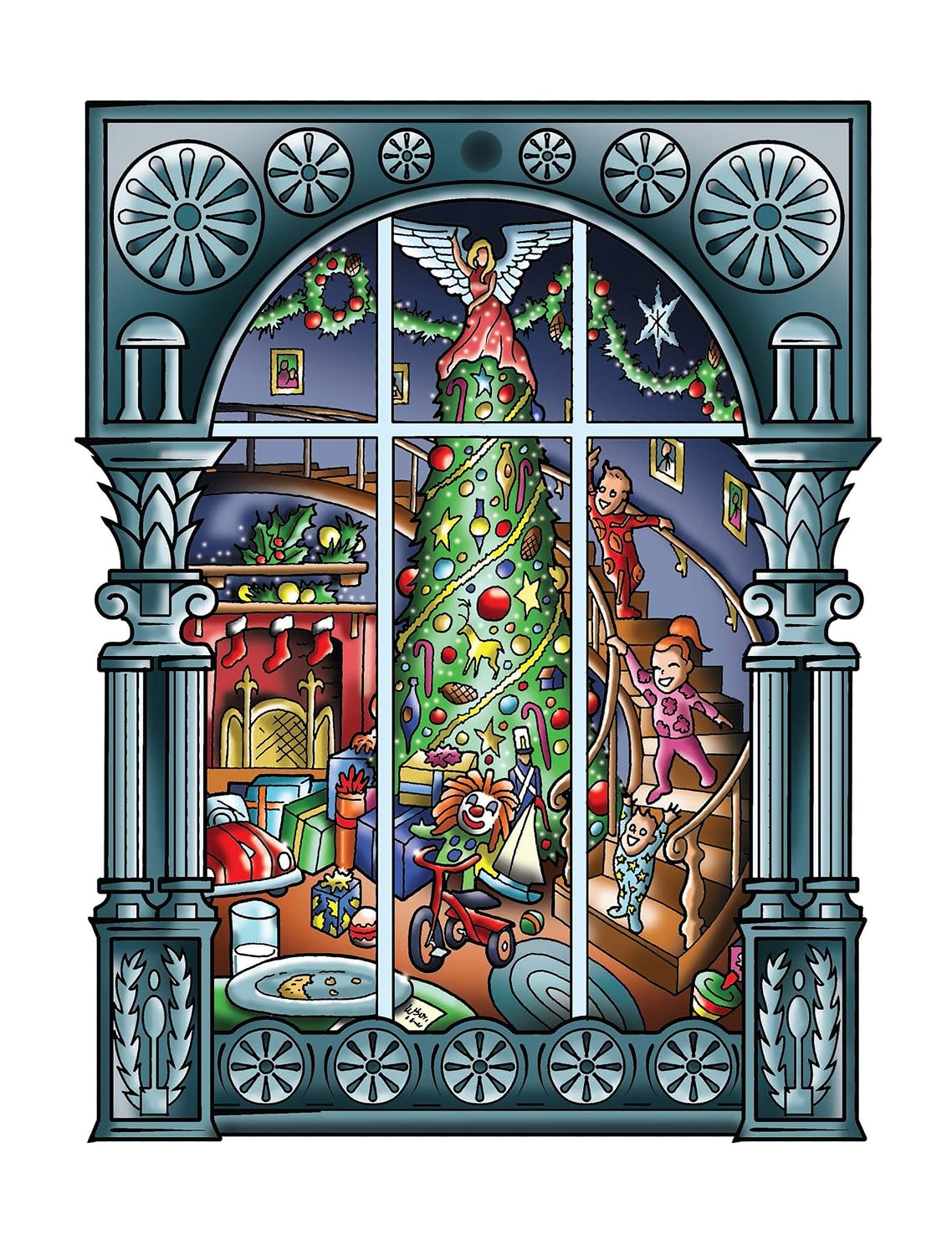 Creative Haven Vintage Christmas Windows Colouring Book