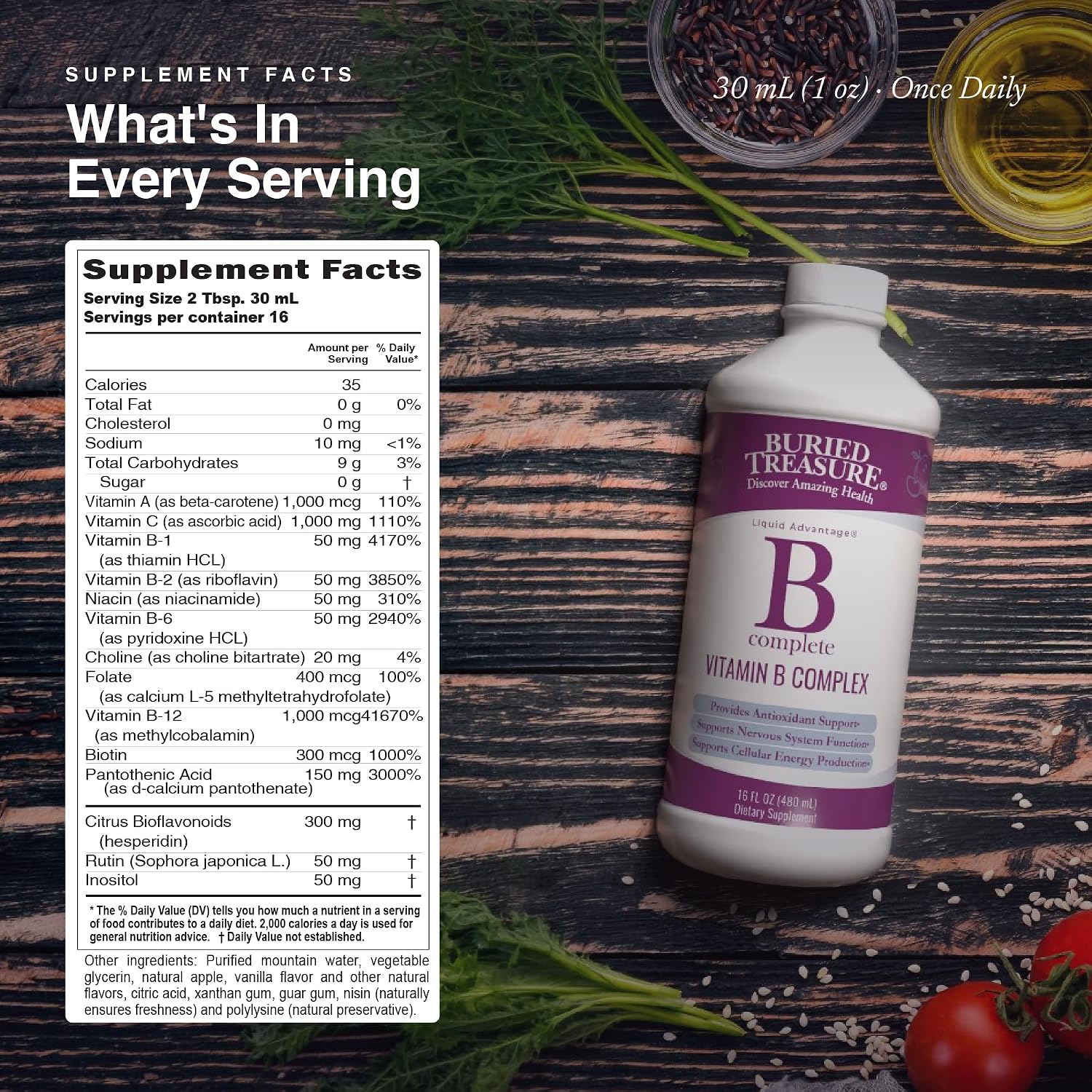 Buried Treasure B Complete - Liquid Methylated B-Complex, 16 fl oz (473 mL)
