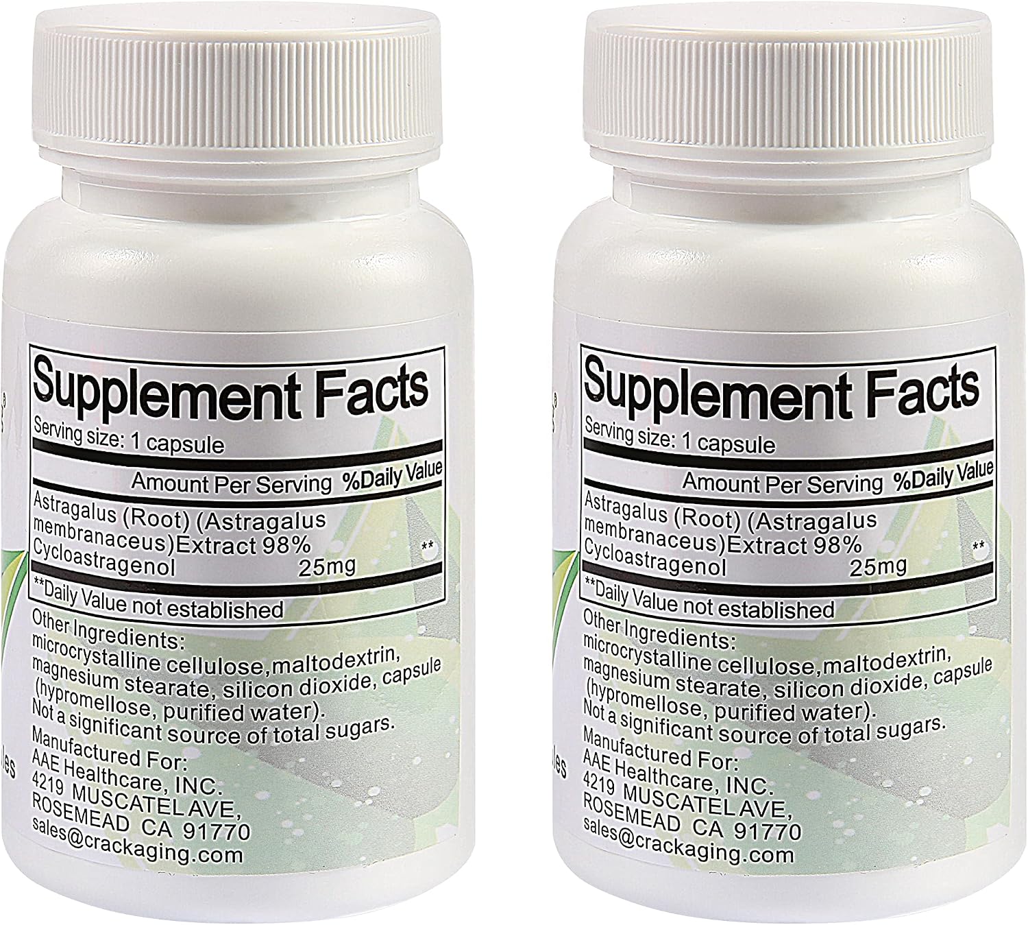 Crackaging Super-Absorption Cycloastragenol 98% 25 mg, 60 Capsules