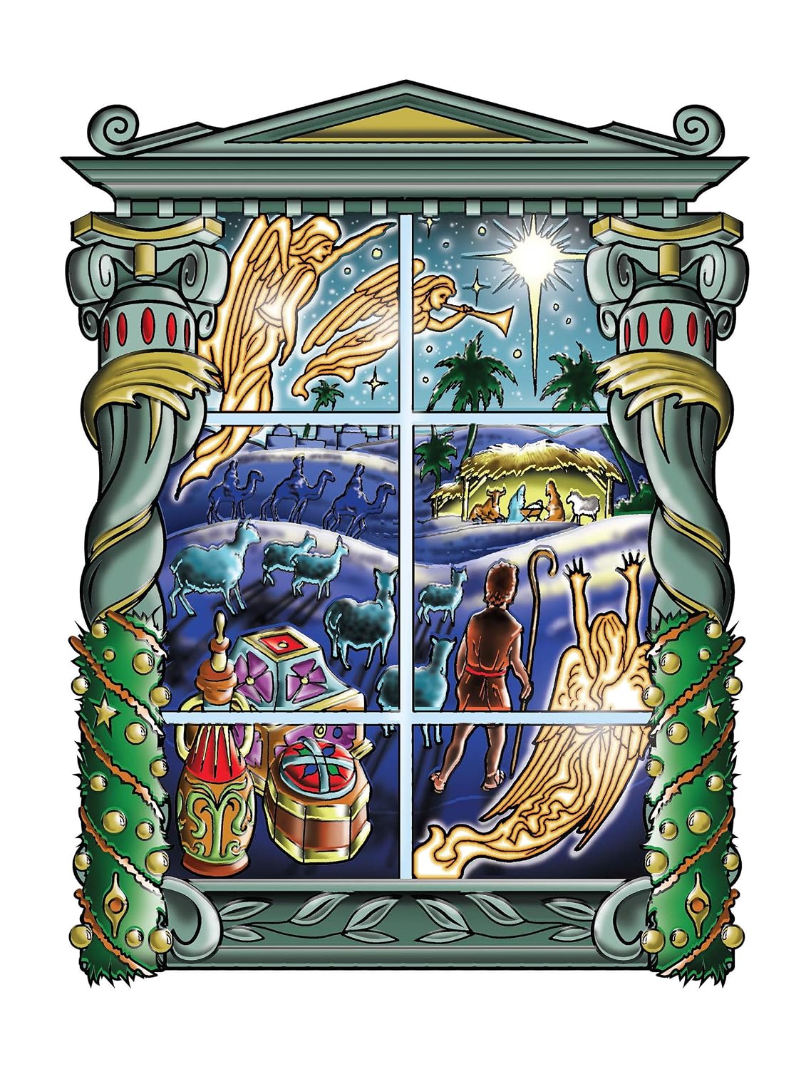 Creative Haven Vintage Christmas Windows Colouring Book (Adult Colouring Books: Christmas)