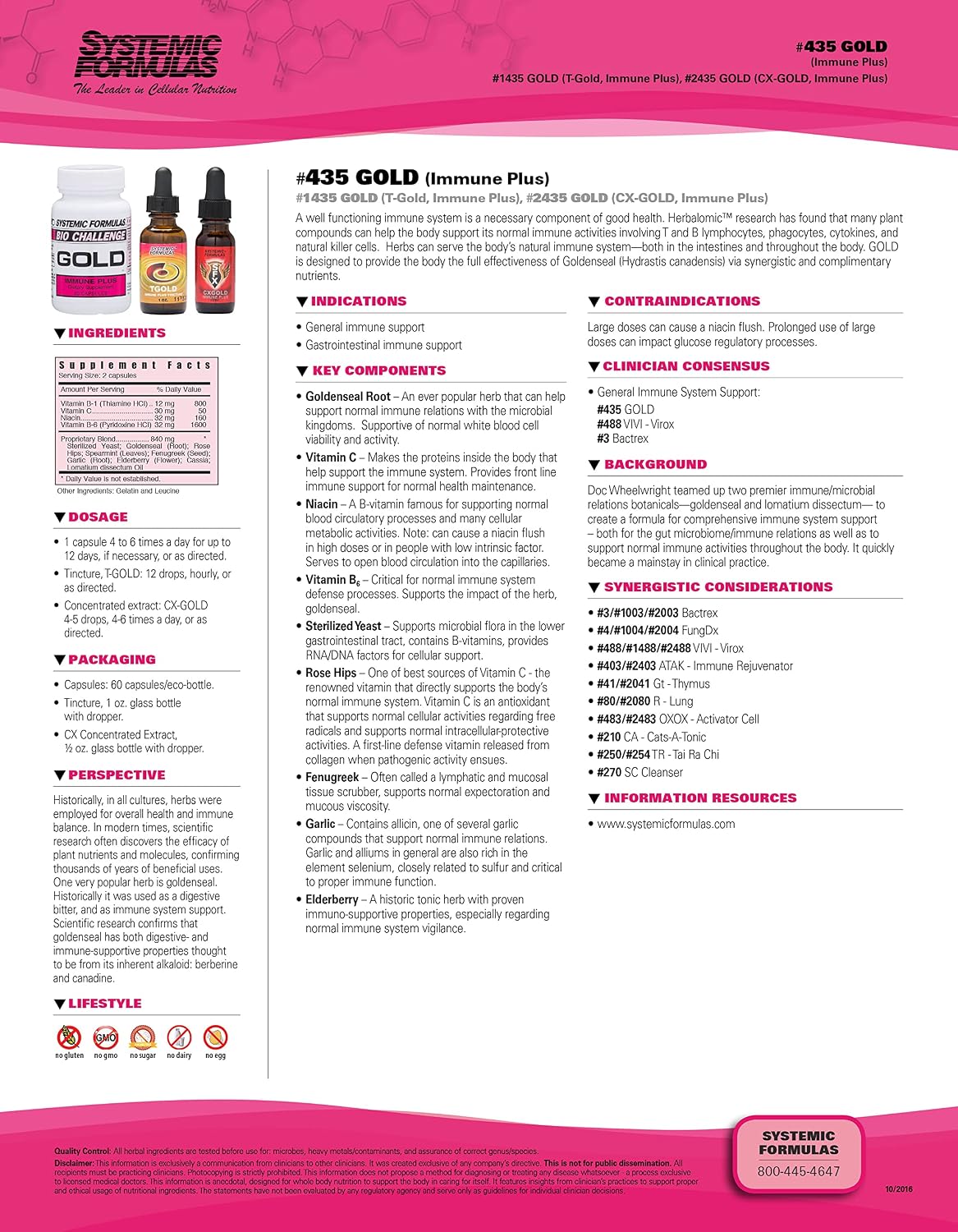 Systemic Formulas Gold Immune Plus – 60 Capsules
