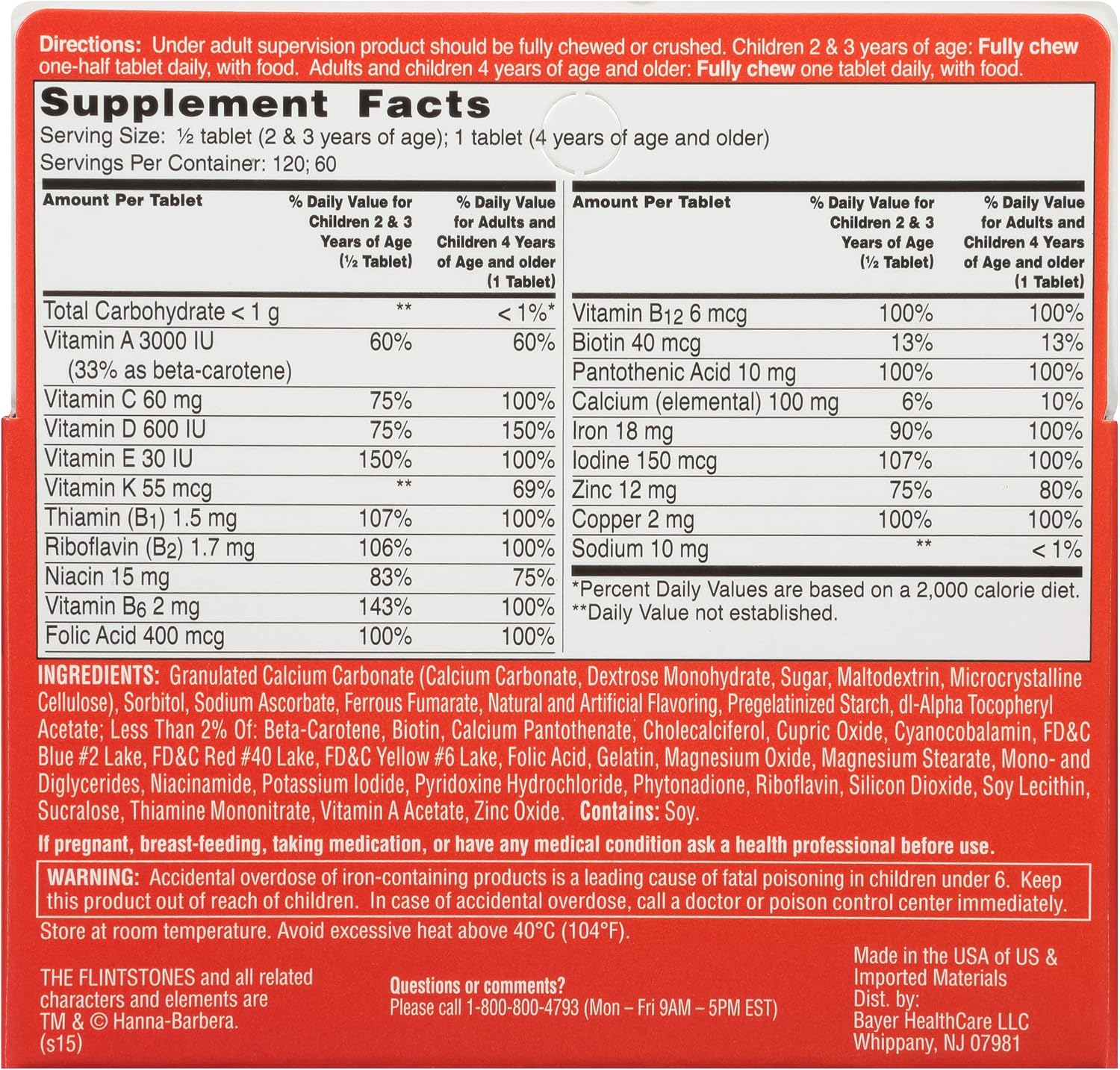 Flintstones Vitamins Complete Multivitamin Chewables - 60 Count, Canada