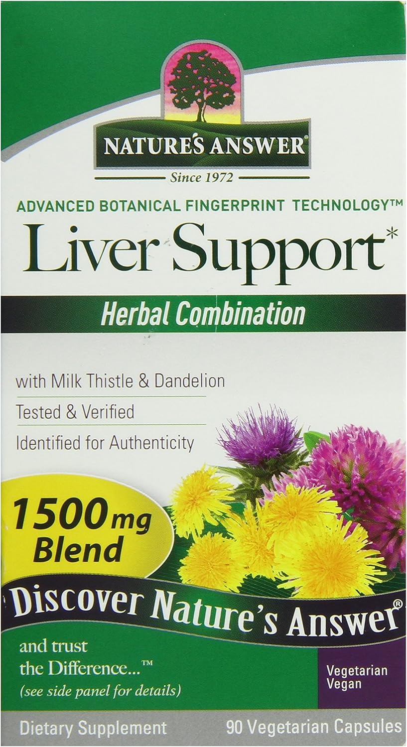 Nature's Answer Liver Support - Herbal Combination with Milk Thistle & Dandelion, 1500 mg, 90 Capsules