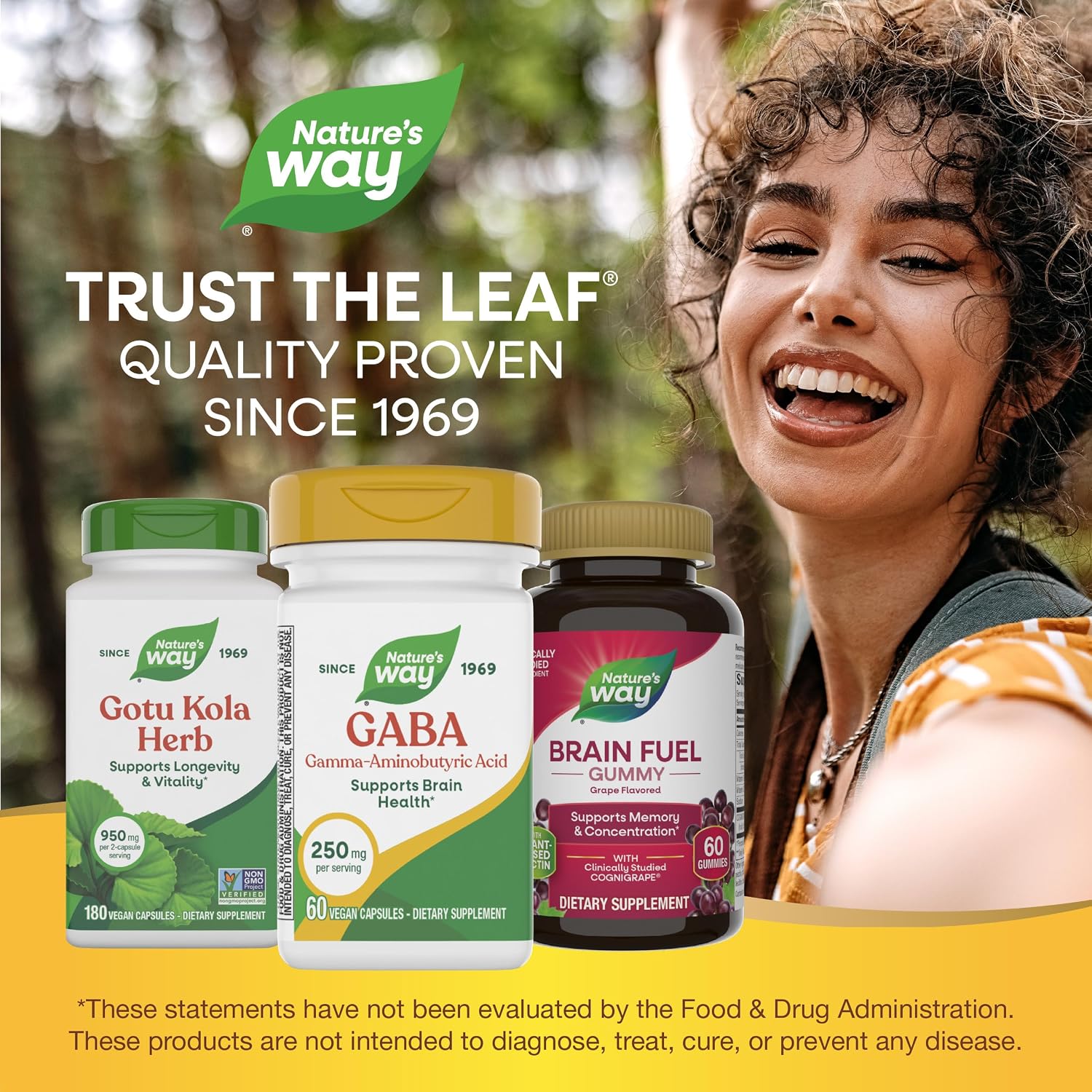 Nature's Way GABA, 250 mg, 60 Vegan Capsules – Supports Brain Health