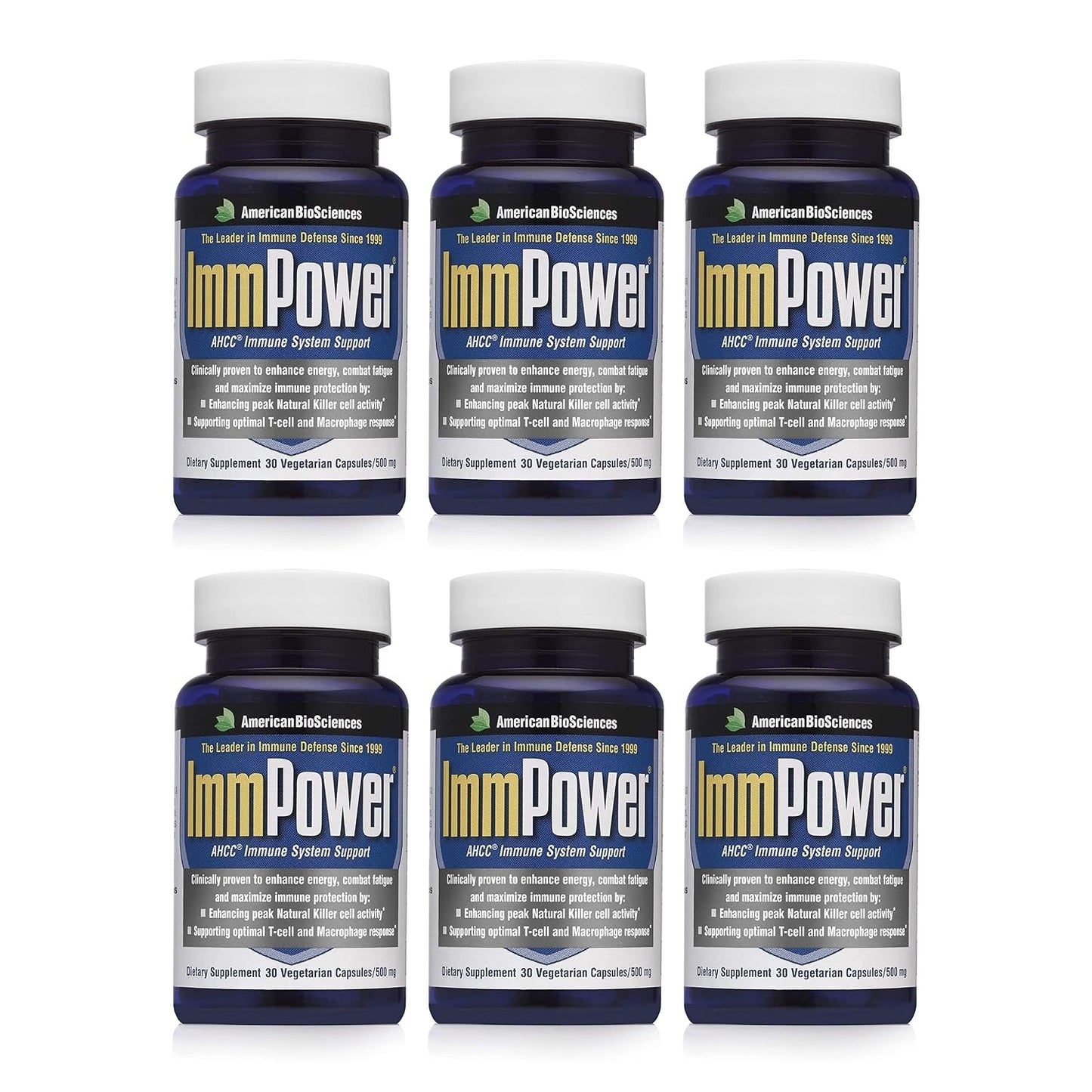 American BioSciences ImmPower AHCC Mushroom Supplement 6-Pack (30 Capsules per Bottle) - görsel 1