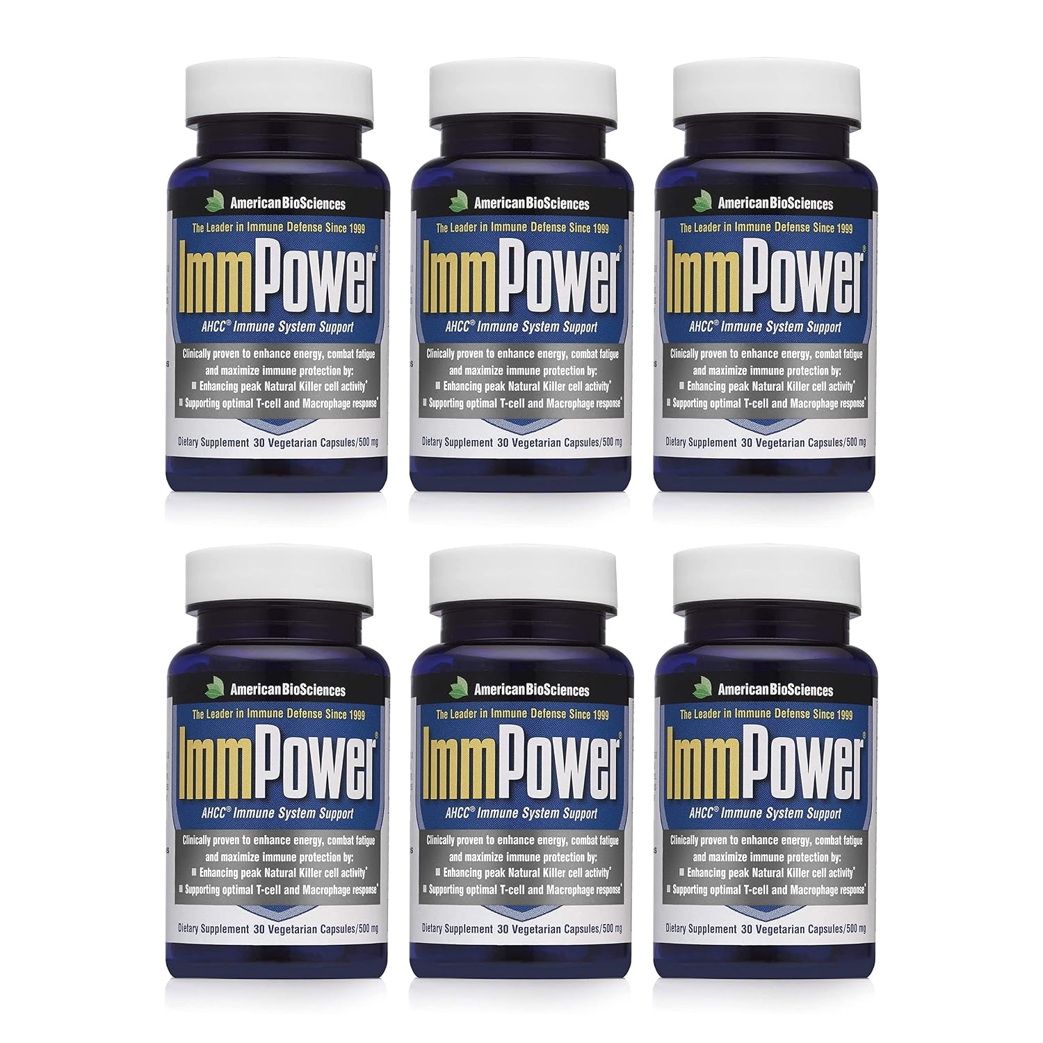 American BioSciences ImmPower AHCC Mushroom Supplement 6-Pack (30 Capsules per Bottle) - görsel 1