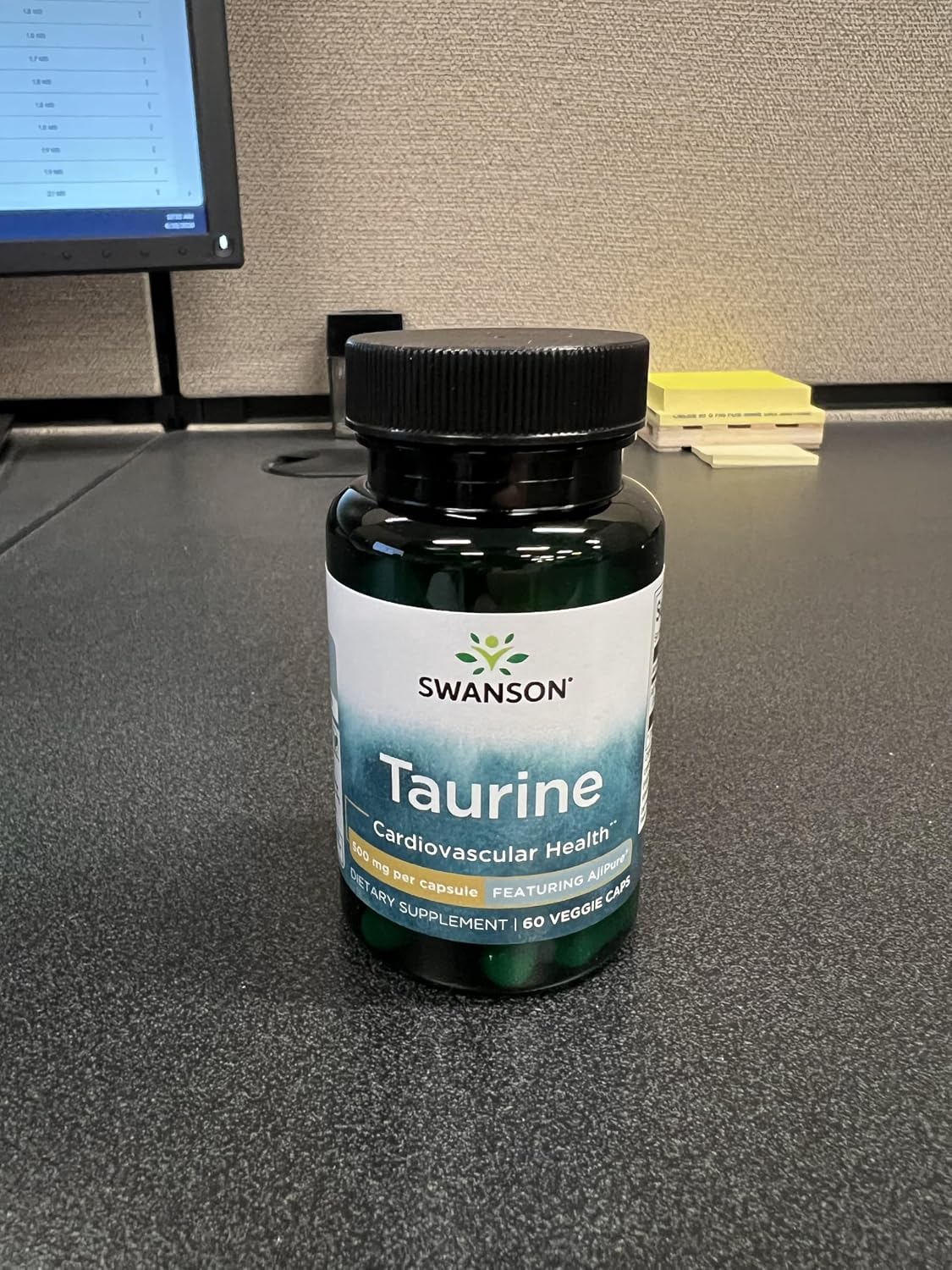 Swanson Ajipure Taurine 500 mg - 60 Vegetarian Capsules - Pharmaceutical Grade Amino Acid