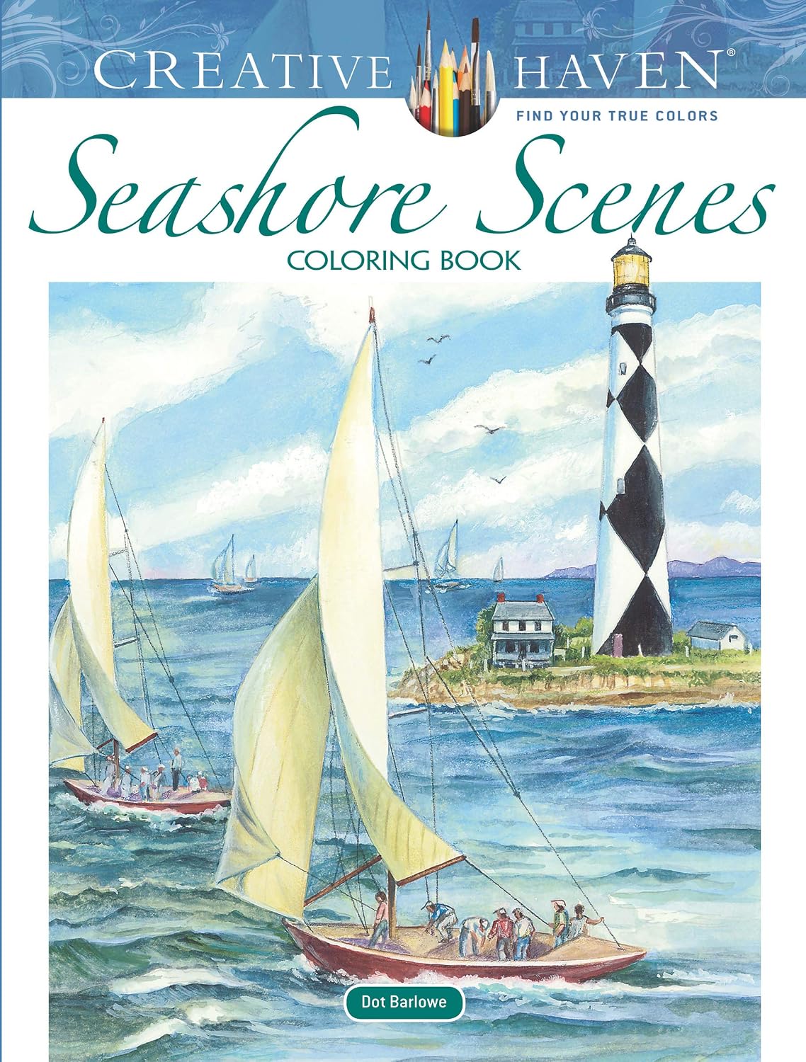 Creative Haven Seashore Scenes Colouring Book: Relax & Unwind with 31 Stress-Relieving Illustrations (Adult Colouring Books: Sea Life)