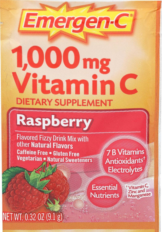 Alacer Emergen-C Raspberry Vitamin C Packets, 9 g (Single Packet)