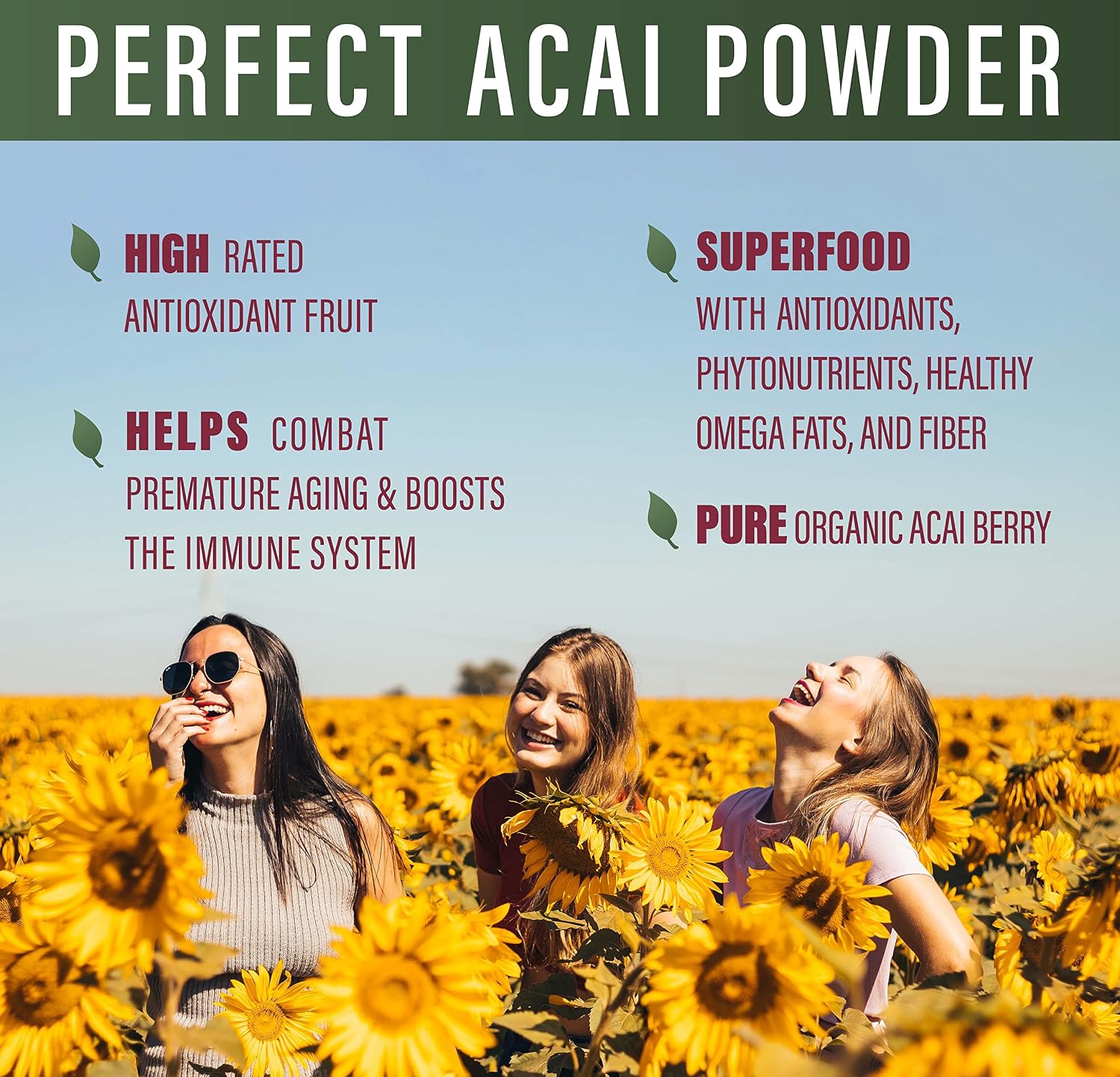 Perfect Supplements – Perfect Acai Powder – 95 g – Pure Organic Freeze-Dried Acai Berry Superfood
