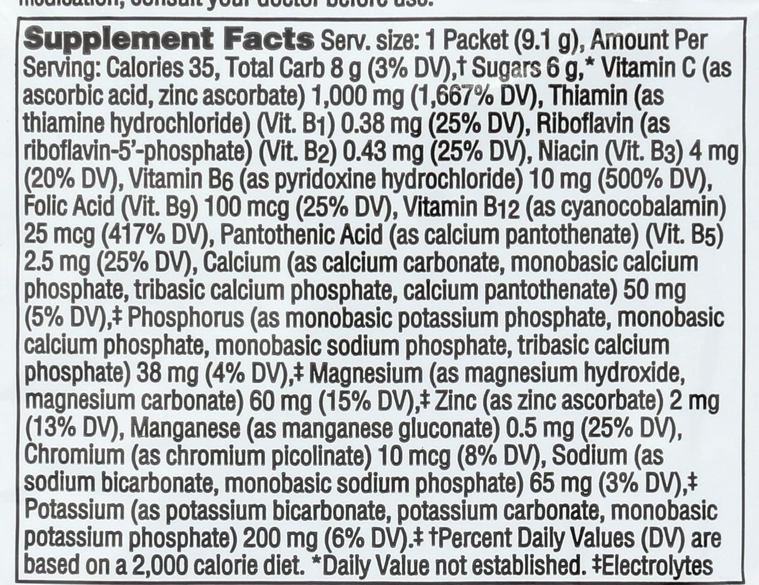 Alacer Emergen-C Raspberry Vitamin C Packets, 9 g (Single Packet)