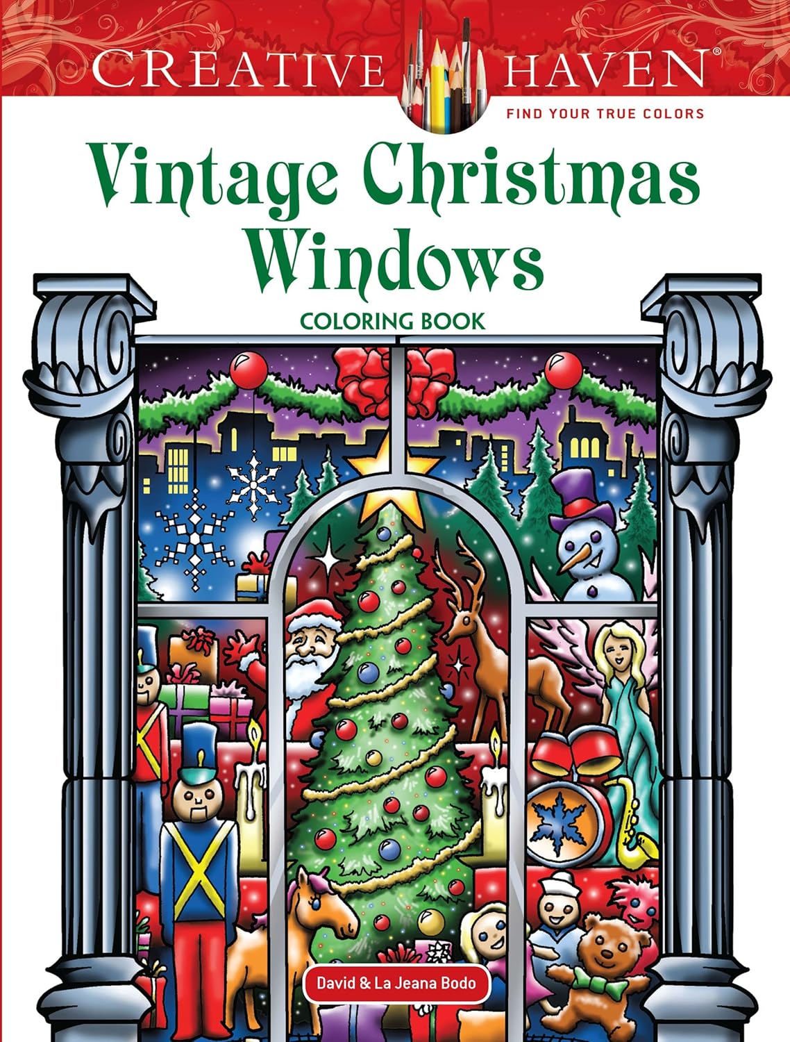 Creative Haven Vintage Christmas Windows Colouring Book (Adult Colouring Books: Christmas)