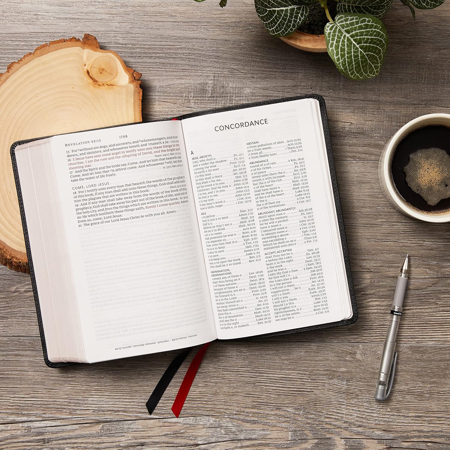 KJV Holy Bible: Large Print Single-Column with 43,000 End-of-Verse Cross References, Brown Genuine Leather, Personal Size, Red Letter, Comfort Print