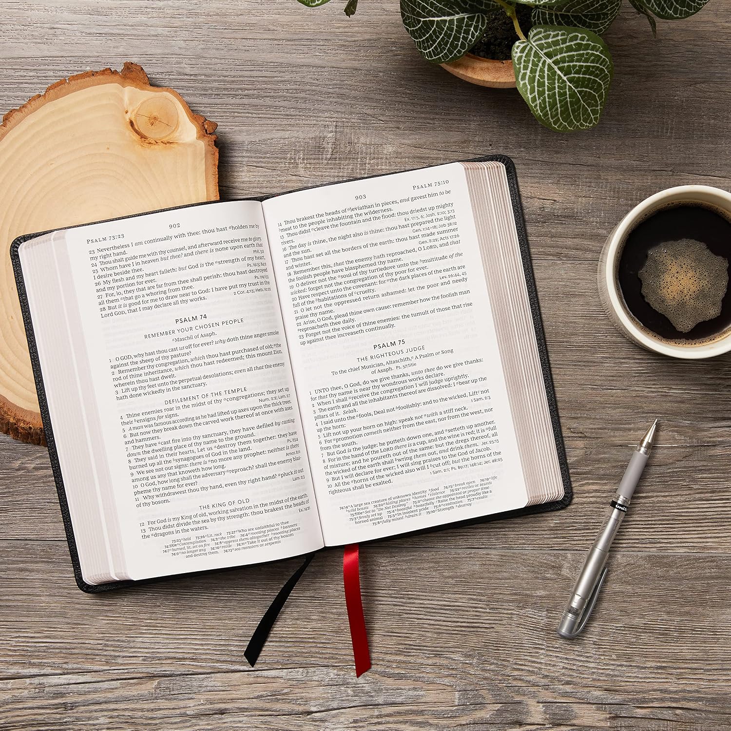 KJV Holy Bible: Large Print Single-Column with 43,000 End-of-Verse Cross References, Purple Leathersoft, Personal Size, Red Letter, Comfort Print