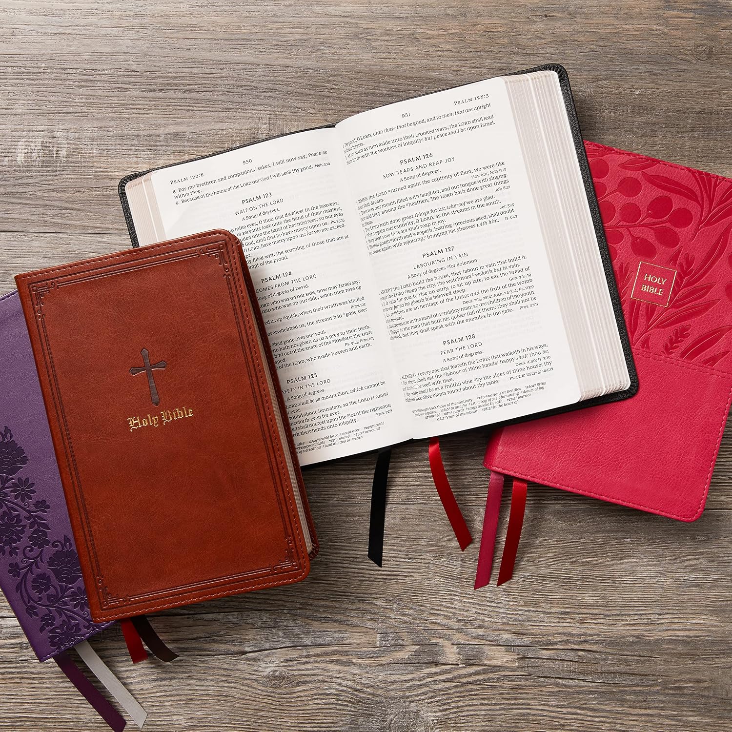 KJV Holy Bible: Large Print Single-Column with Cross References, Brown Leathersoft